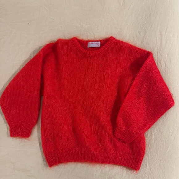 Sweaters - Red mohair vintage sweater